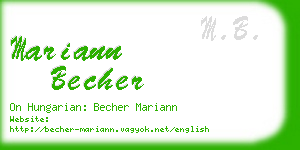 mariann becher business card
